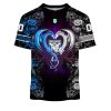 NRL Canterbury-Bankstown Bulldogs Custom Name Number Rose Dragon T-Shirt