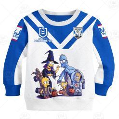NRL Canterbury-Bankstown Bulldogs Custom Name Number x The Simpsons 2020 Halloween Jersey Kids Sweatshirt