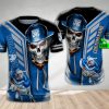 NRL Canterbury-Bankstown Bulldogs Custom Name Skull Mascot T-Shirt