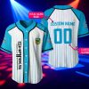 NRL Cronulla-Sutherland Sharks Blue Stripes Custom Name Number Baseball Jersey