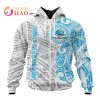 NRL Cronulla-Sutherland Sharks Custom Name Indigenous Zip Up Hoodie