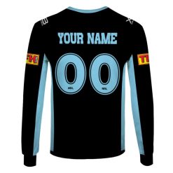Alternative view of NRL Cronulla-Sutherland Sharks Custom Name Number 2019 Away Jersey Sweatshirt