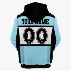 Alternative view of NRL Cronulla-Sutherland Sharks Custom Name Number 2019 Home Jersey Pullover Hoodie