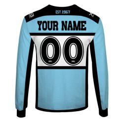 Alternative view of NRL Cronulla-Sutherland Sharks Custom Name Number 2019 Home Jersey Sweatshirt