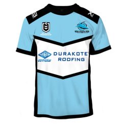 NRL Cronulla-Sutherland Sharks Custom Name Number 2019 Home Jersey T-Shirt