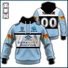 NRL Cronulla-Sutherland Sharks Custom Name Number 2020 Home Jersey Pullover Hoodie