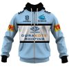 NRL Cronulla-Sutherland Sharks Custom Name Number 2020 Home Jersey Zip Up Hoodie