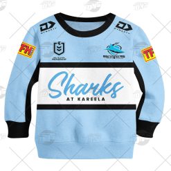 NRL Cronulla-Sutherland Sharks Custom Name Number 2021 Home Jersey Kids Sweatshirt