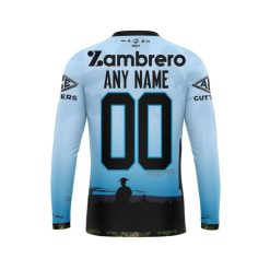 Alternative view of NRL Cronulla-Sutherland Sharks Custom Name Number 2022 ANZAC Day Jersey Sweatshirt
