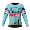 NRL Cronulla-Sutherland Sharks Custom Name Number 2023 ANZAC Day Jersey Sweatshirt