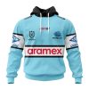 NRL Cronulla-Sutherland Sharks Custom Name Number 2023 Home Jersey Pullover Hoodie