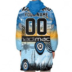 Alternative view of NRL Cronulla-Sutherland Sharks Custom Name Number 2023 Indigenous Jersey Fleece Oodie