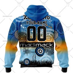 Alternative view of NRL Cronulla-Sutherland Sharks Custom Name Number 2023 Indigenous Jersey Pullover Hoodie