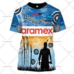 NRL Cronulla-Sutherland Sharks Custom Name Number 2023 Indigenous Jersey T-Shirt