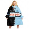 NRL Cronulla-Sutherland Sharks Custom Name Number 2023 Mix Jersey V2 Fleece Oodie