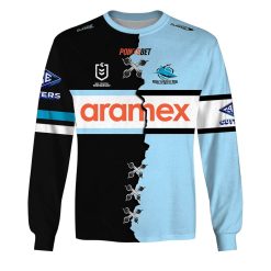 NRL Cronulla-Sutherland Sharks Custom Name Number 2023 Mix Jersey V2 Sweatshirt