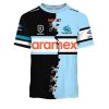 NRL Cronulla-Sutherland Sharks Custom Name Number 2023 Mix Jersey V2 T-Shirt