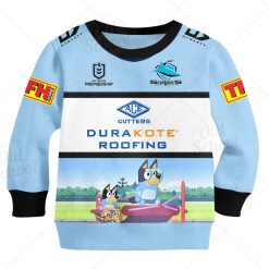 NRL Cronulla-Sutherland Sharks Custom Name Number Bluey Kids Sweatshirt