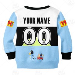 Alternative view of NRL Cronulla-Sutherland Sharks Custom Name Number Bluey Kids Sweatshirt