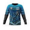 NRL Cronulla-Sutherland Sharks Custom Name Number Indigenous Mascot Sweatshirt