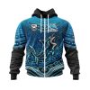 NRL Cronulla-Sutherland Sharks Custom Name Number Indigenous Mascot Zip Up Hoodie