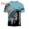 NRL Cronulla-Sutherland Sharks Custom Name Number Native Skull T-Shirt