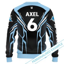 Alternative view of NRL Cronulla-Sutherland Sharks Custom Name Number Ranger Kids Sweatshirt
