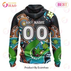 Alternative view of NRL Cronulla-Sutherland Sharks Custom Name Number Special Design NAIDOC Pullover Hoodie