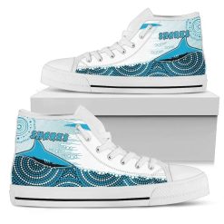 Alternative view of NRL Cronulla-Sutherland Sharks Indigenous Blue High Top Shoes