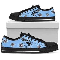 Alternative view of NRL Cronulla-Sutherland Sharks Simple Indigenous Low Top Shoes
