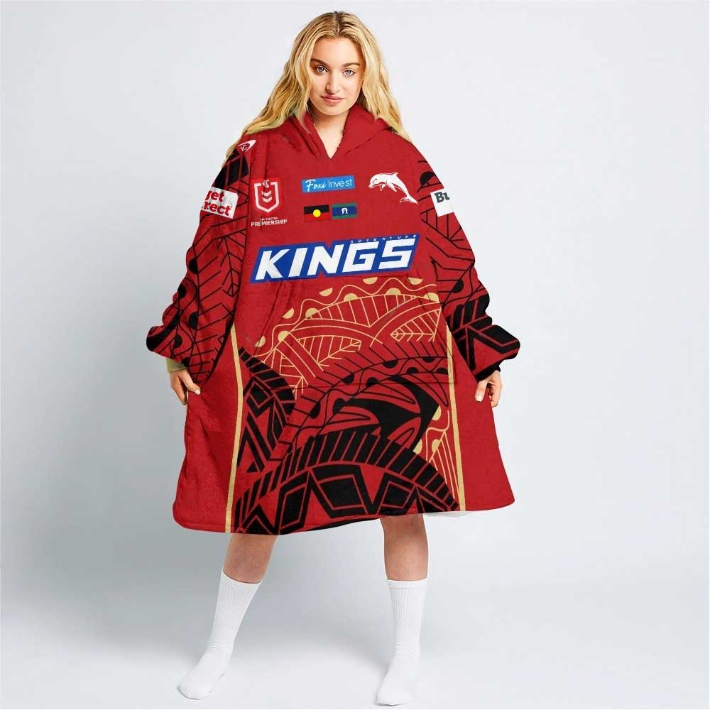NRL Dolphins Custom Name Number 2023 Indigenous Jersey Fleece Oodie