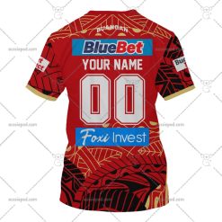Alternative view of NRL Dolphins Custom Name Number 2023 Indigenous Jersey T-Shirt