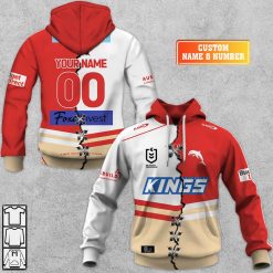 NRL Dolphins Custom Name Number 2023 Mix Jersey V2 Pullover Hoodie