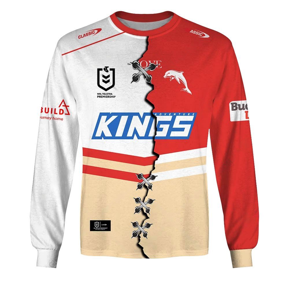 NRL Dolphins Custom Name Number 2023 Mix Jersey V2 Sweatshirt