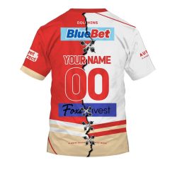 Alternative view of NRL Dolphins Custom Name Number 2023 Mix Jersey V2 T-Shirt
