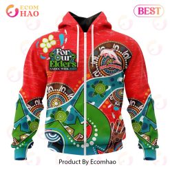 NRL Dolphins Custom Name Number NAIDOC Week For Our Elders Zip Up Hoodie