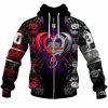 NRL Dolphins Custom Name Number Rose Dragon Zip Up Hoodie