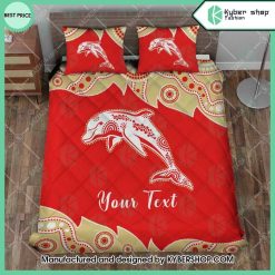 NRL Dolphins Custom Text Indigenous Doona Cover