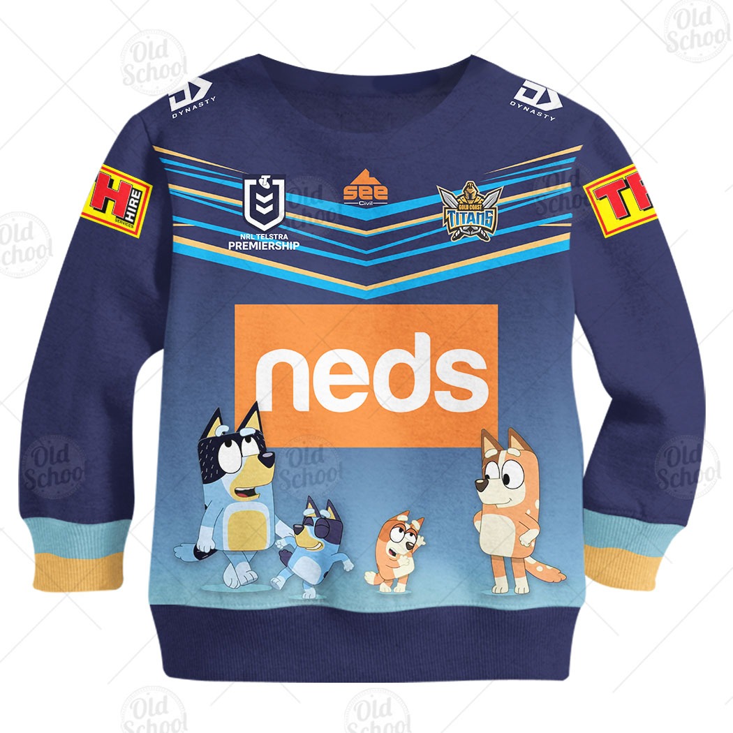 NRL Gold Coast Titans Bluey Kids Sweatshirt