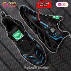 Alternative view of NRL Gold Coast Titans Custom Name Black Blue Max Soul Shoes