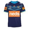 NRL Gold Coast Titans Custom Name Number 2020 Home Jersey T-Shirt
