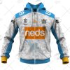 NRL Gold Coast Titans Custom Name Number 2021 ANZAC Jersey Zip Up Hoodie