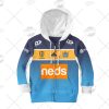NRL Gold Coast Titans Custom Name Number 2021 Home Jersey Kids Zip Up Hoodie