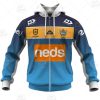 NRL Gold Coast Titans Custom Name Number 2021 Home Jersey Zip Up Hoodie