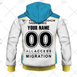Alternative view of NRL Gold Coast Titans Custom Name Number 2022 Away Jersey Zip Up Hoodie