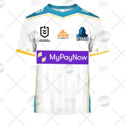 NRL Gold Coast Titans Custom Name Number 2022 Away Jersey T-Shirt