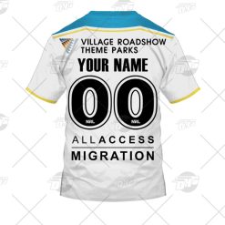 Alternative view of NRL Gold Coast Titans Custom Name Number 2022 Away Jersey T-Shirt