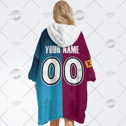 Alternative view of NRL Gold Coast Titans Custom Name Number 2022 Half Jersey Fleece Oodie