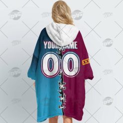 Alternative view of NRL Gold Coast Titans Custom Name Number 2022 Half Jersey Fleece Oodie V2