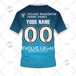 Alternative view of NRL Gold Coast Titans Custom Name Number 2022 Home Jersey T-Shirt